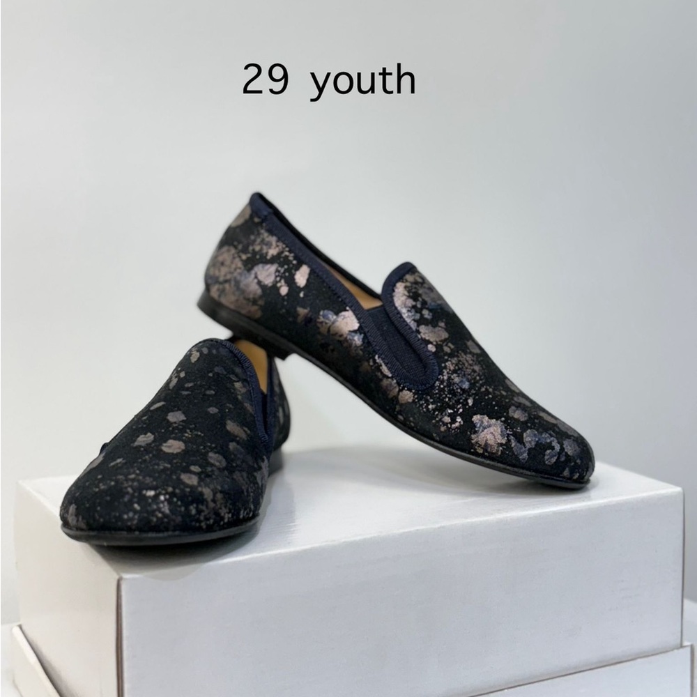 Stylish Black Patterned Men's Loafers
